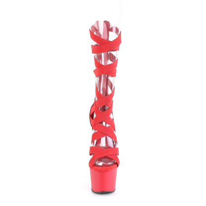 Pleaser  Des sandales ADORE-700-48 Bande élastique rouge-Faux cuir / rouge mat
