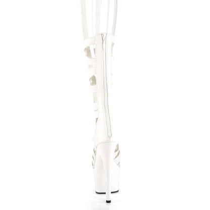 Pleaser  Des sandales ADORE-700-48 QUT BANDE ELASTIQUE-FAUX CUIR / WHT MATTE