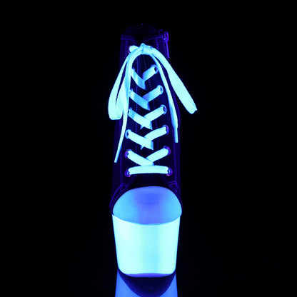 Pleaser Bottines pour femmes ADORE-700sk-02 blk toile / néon blanc