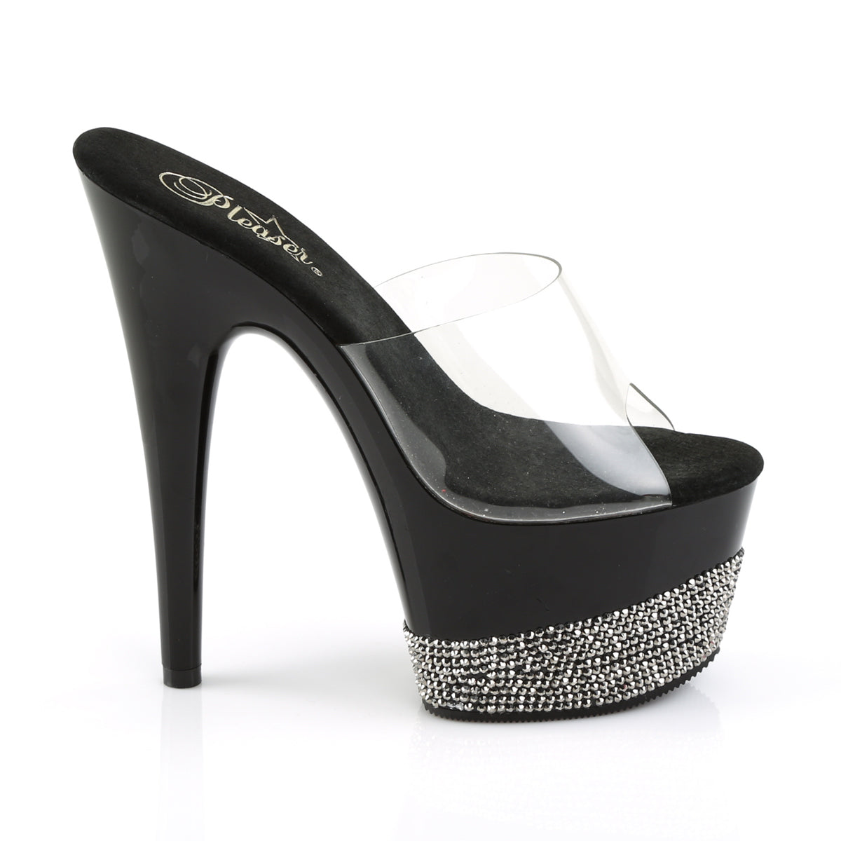 Pleaser Sandales pour femmes ADORE-701-3 CLR / BLK-SANWTER RS