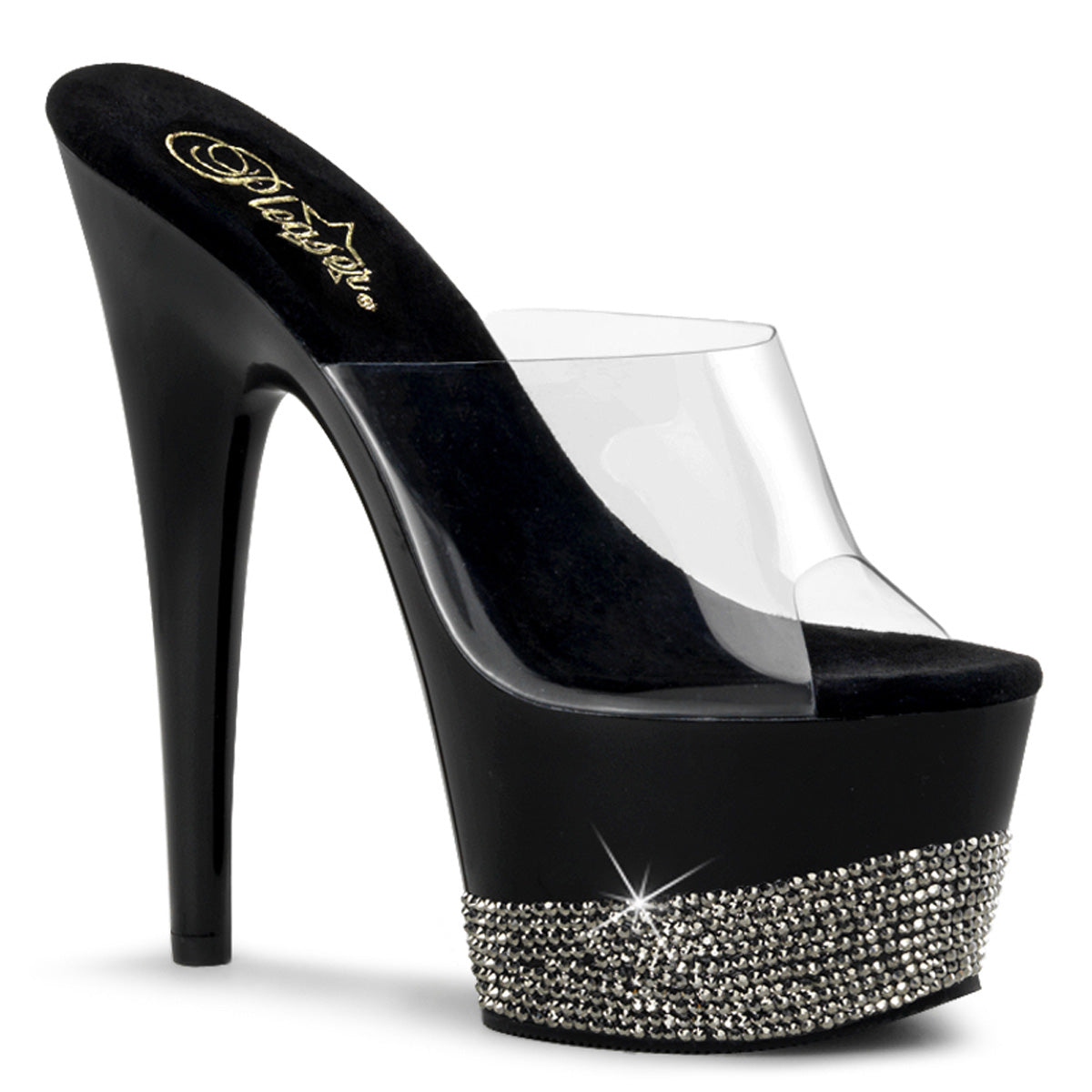 Pleaser Sandales pour femmes ADORE-701-3 CLR / BLK-SANWTER RS