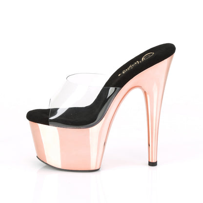 Pleaser Sandales pour femmes ADORE-701 chrome or / rose rose