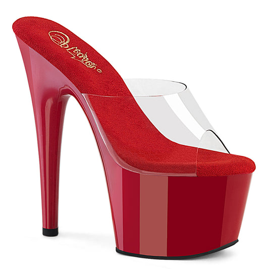 Pleaser Women's Platform Shoes ADORE-701 Clr/Red