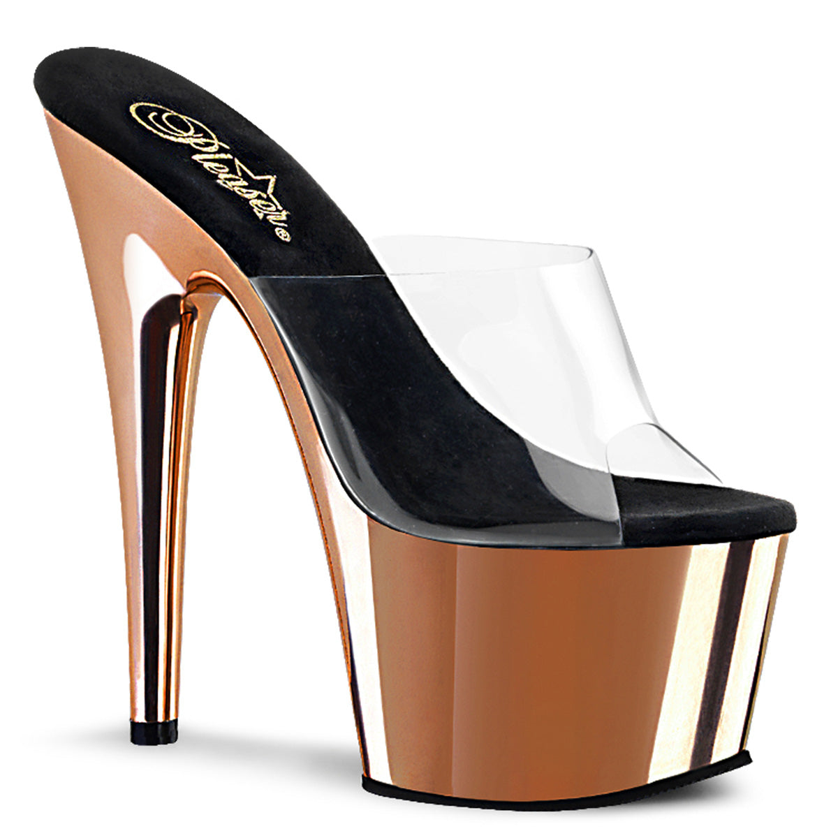 Pleaser Sandales pour femmes ADORE-701 chrome or / rose rose