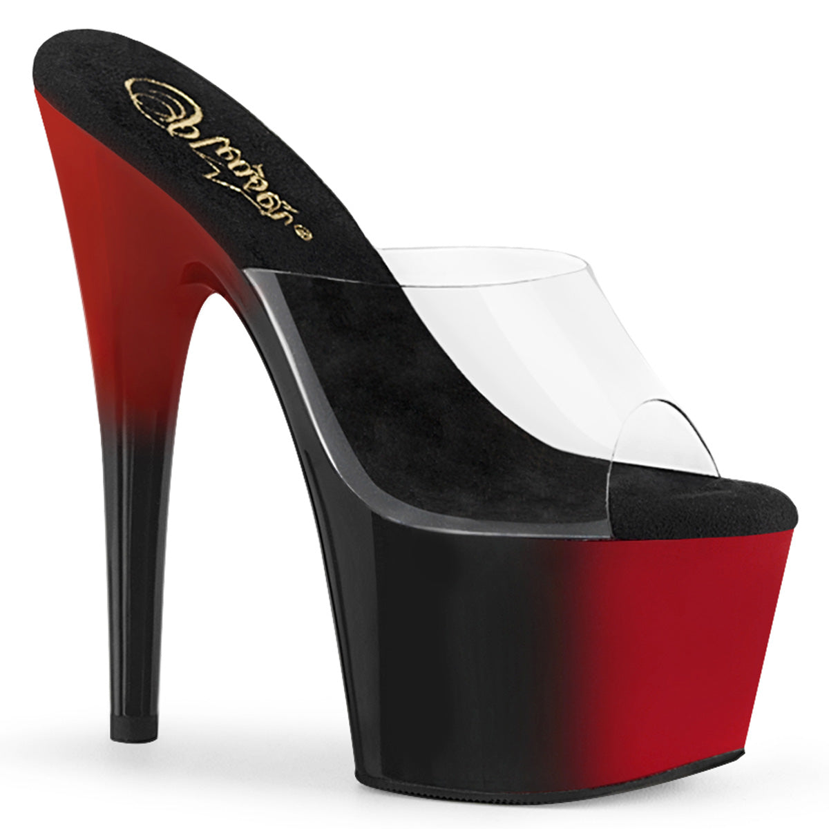 Pleaser Womens Sandals ADORE-701BR Clr/Red-Blk