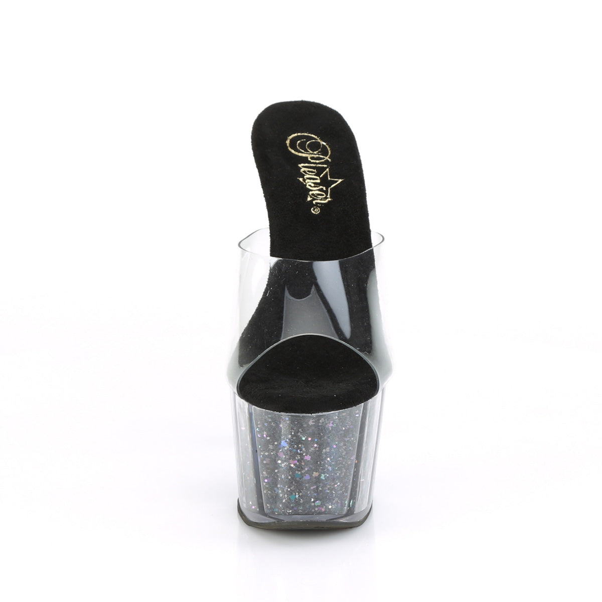 Pleaser Sandales pour femmes ADORE-701CG CLR / BLK Confetti Glitter