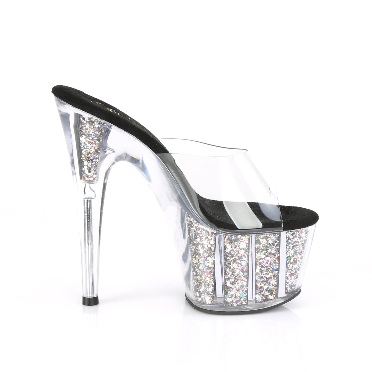 Pleaser Sandales pour femmes ADORE-701CG CLR / SLV Confetti Glitter