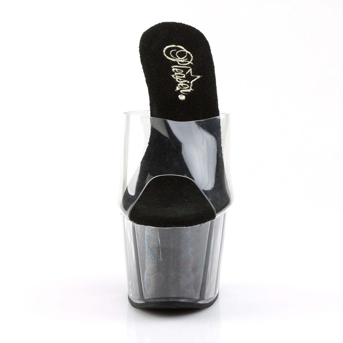 Pleaser Sandales pour femmes ADORE-701g CLR / BLK GLTR