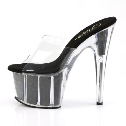 Pleaser Sandales pour femmes ADORE-701g CLR / BLK GLTR