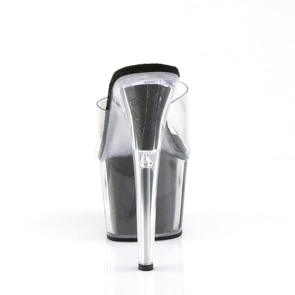 Pleaser Sandales pour femmes ADORE-701g CLR / BLK GLTR