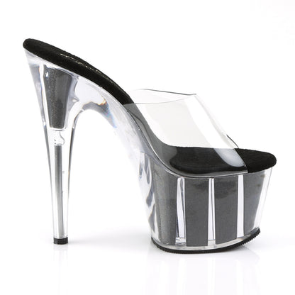Pleaser Sandales pour femmes ADORE-701g CLR / BLK GLTR