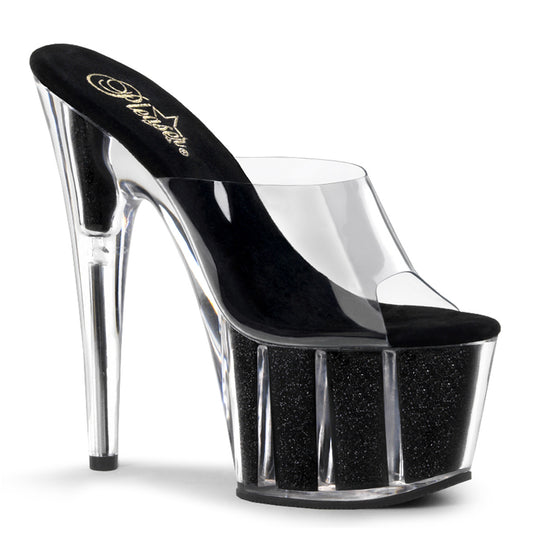 Pleaser Sandales pour femmes ADORE-701g CLR / BLK GLTR