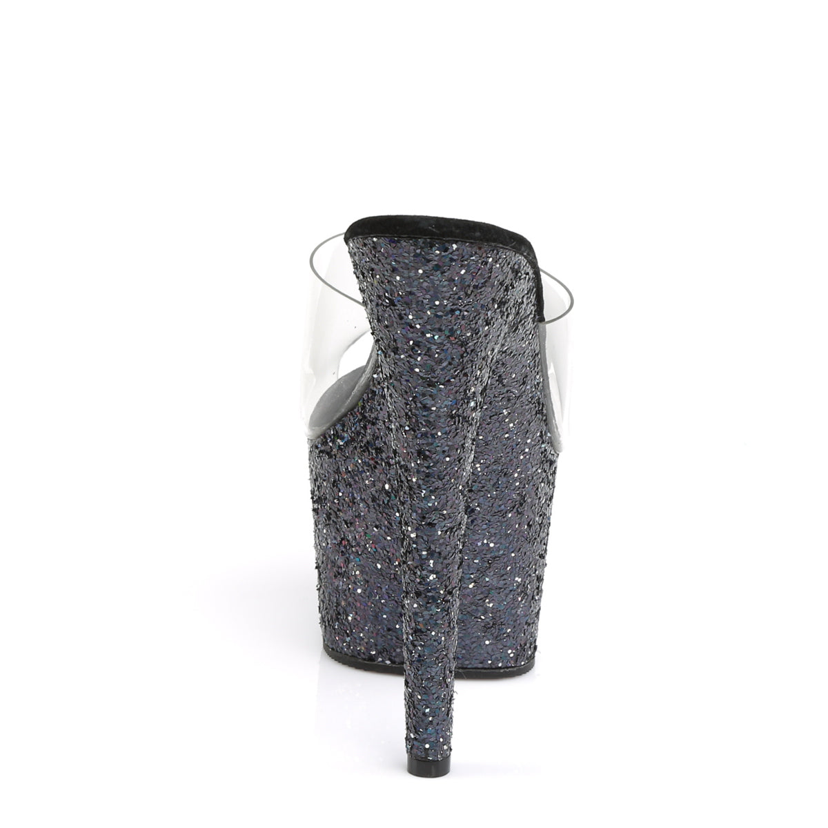 Pleaser Sandales pour femmes ADORE-701LG CLR / BLK HOLO GLITTER
