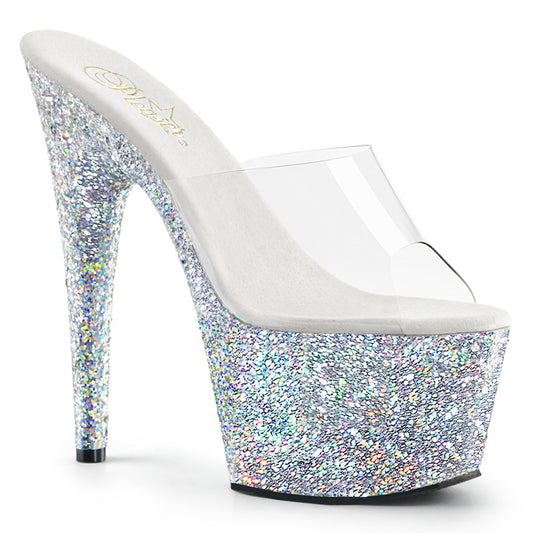 Pleaser Sandales pour femmes ADORE-701LG CLR / SLV MULTI GLTR