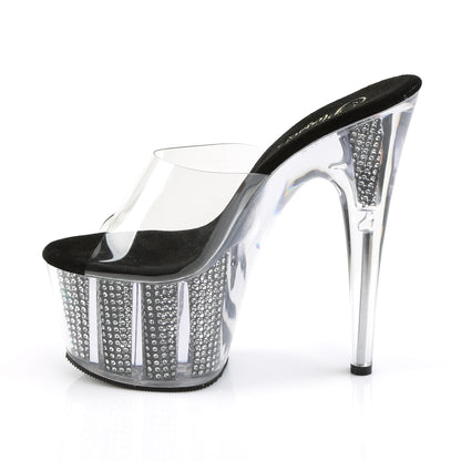 Pleaser Sandales pour femmes ADORE-701SRS CLR / BLK SRS