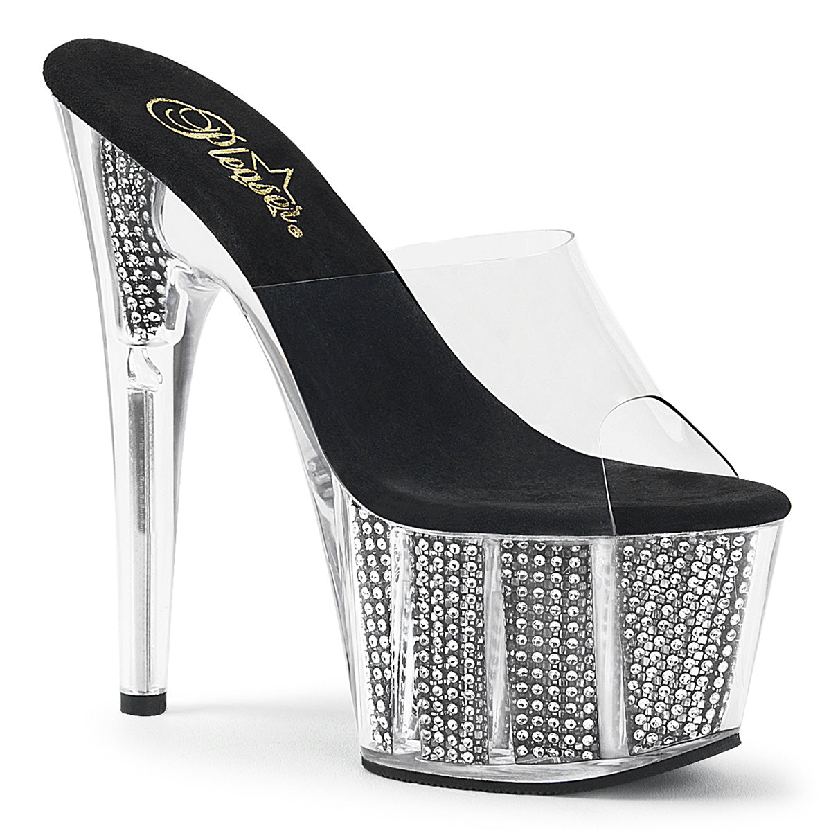Pleaser Sandales pour femmes ADORE-701SRS CLR / BLK SRS