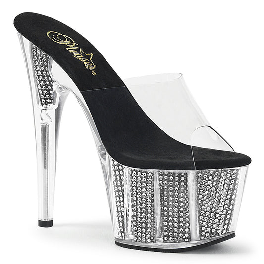 Pleaser Sandales pour femmes ADORE-701SRS CLR / BLK SRS