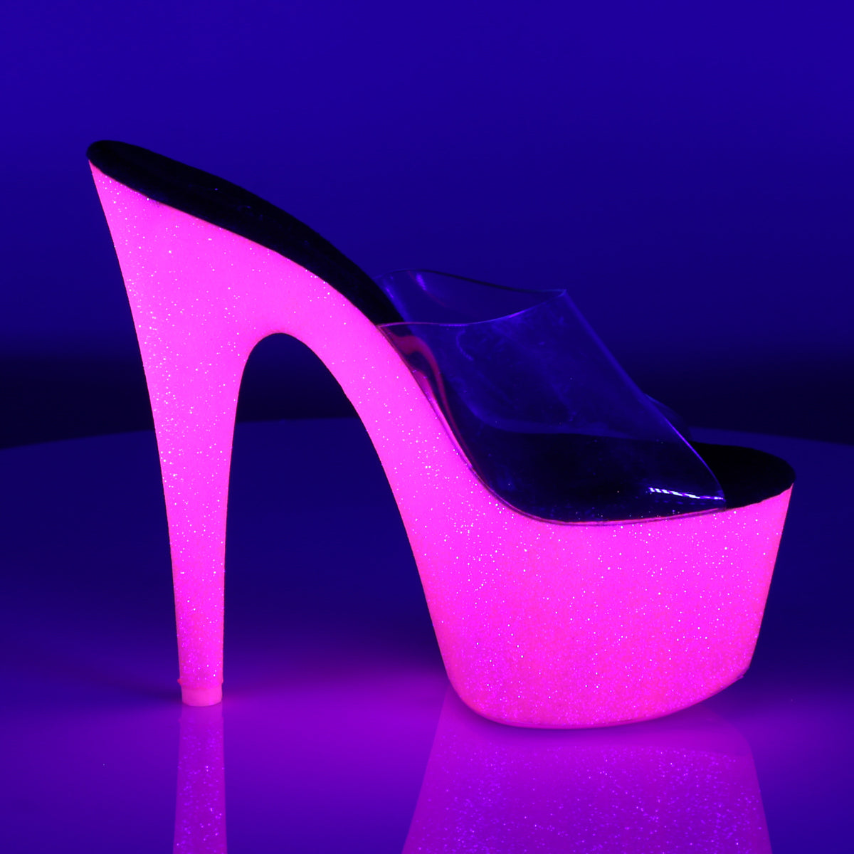 Pleaser Sandales pour femmes ADORE-701uvg CLR / néon H. rose paillettes
