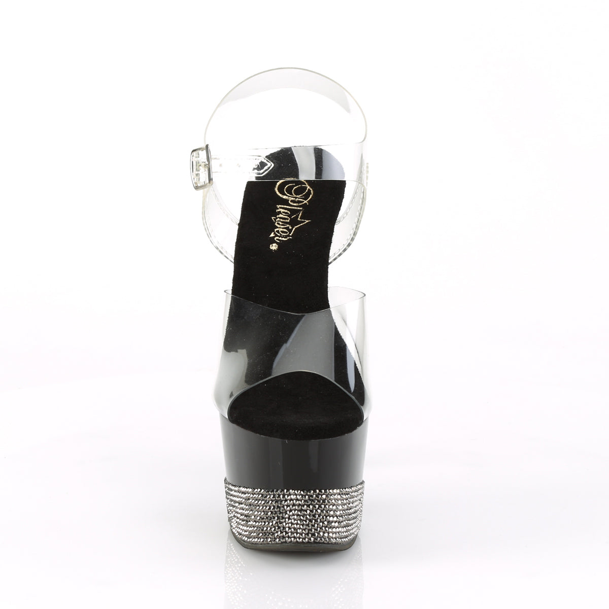 Pleaser Sandales pour femmes ADORE-708-3 CLR / BLK-SANWTER RS