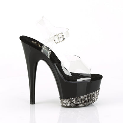 Pleaser Sandales pour femmes ADORE-708-3 CLR / BLK-SANWTER RS