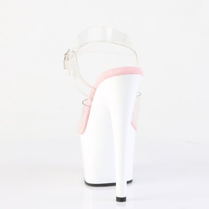 Pleaser Women's Platform Shoes ADORE-708 Clr-B. Pink/Wht