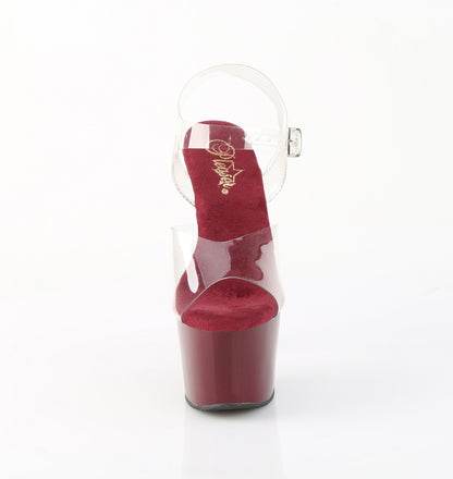 Pleaser Women's Platform Shoes ADORE-708 Clr/Burgundy