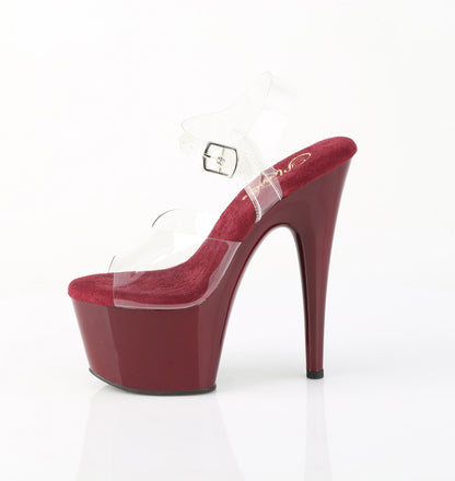 Pleaser Women's Platform Shoes ADORE-708 Clr/Burgundy