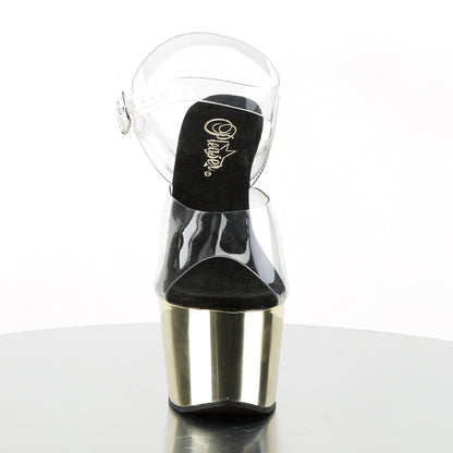 Pleaser Sandales pour femmes ADORE-708 CLR / Gold Chrome