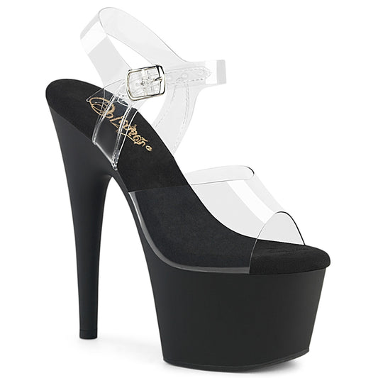 Pleaser Women's Platform Shoes ADORE-708 Clr/Blk Matte