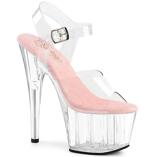 Pleaser Women's Platform Shoes ADORE-708 Clr-B. Pink/Clr