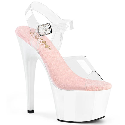 Pleaser Women's Platform Shoes ADORE-708 Clr-B. Pink/Wht