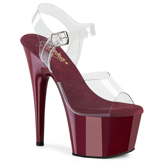 Pleaser Women's Platform Shoes ADORE-708 Clr/Burgundy