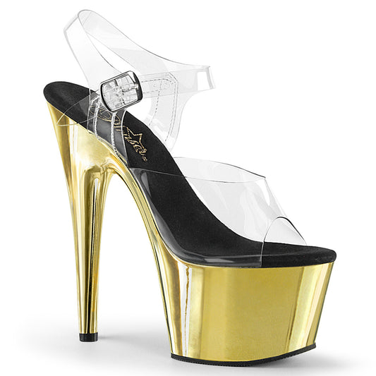 Pleaser Sandales pour femmes ADORE-708 CLR / Gold Chrome