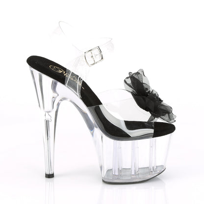 Pleaser Womens Sandals ADORE-708BFL Clr-Blk/Clr