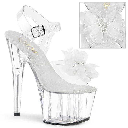Pleaser Sandales pour femmes ADORE-708BFL CLR-WHT / CLR