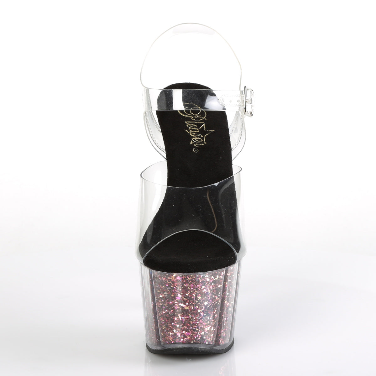Pleaser Sandales pour femmes ADORE-708CG CLR / Pink Confetti Glitter