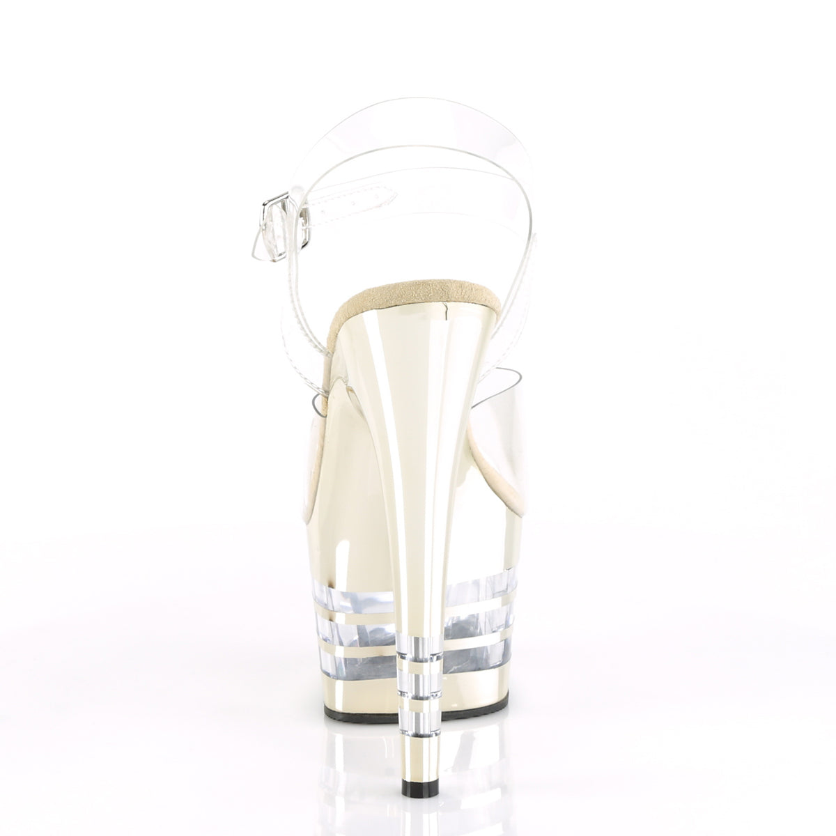 Pleaser Sandales féminines ADORE-708chln clr / or chrome