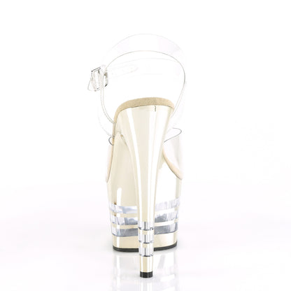 Pleaser Sandales féminines ADORE-708chln clr / or chrome