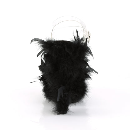 Pleaser Sandales pour femmes ADORE-708F CLR / BLK Marabou Feather