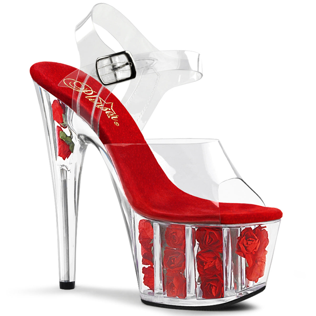Pleaser Sandales pour femmes ADORE-708fl CLR / fleurs rouges