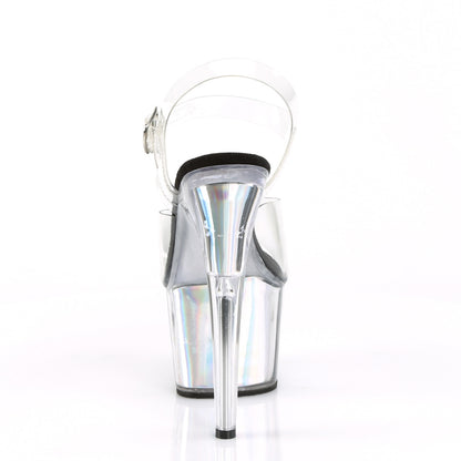 Pleaser Sandales pour femmes ADORE-708HGI Inserts d'hologramme CLR / SLV