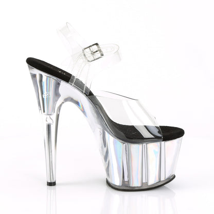 Pleaser Sandales pour femmes ADORE-708HGI Inserts d'hologramme CLR / SLV