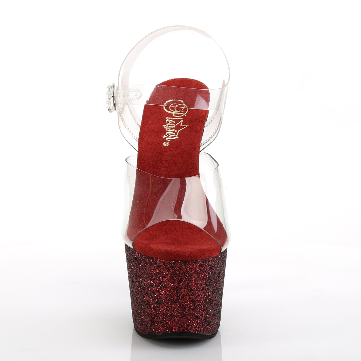 Pleaser Sandales pour femmes ADORE-708hmg CLR / Bourgogne Multi Glitter