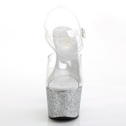 Pleaser Sandales pour femmes ADORE-708hmg CLR / SLV Multi Glitter