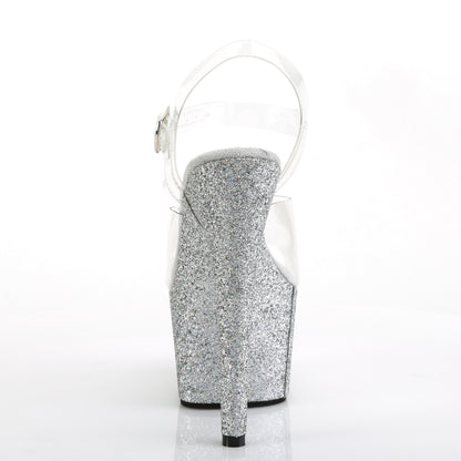 Pleaser Sandales pour femmes ADORE-708hmg CLR / SLV Multi Glitter
