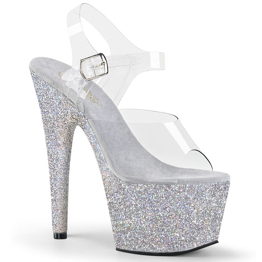 Pleaser Sandales pour femmes ADORE-708hmg CLR / SLV Multi Glitter