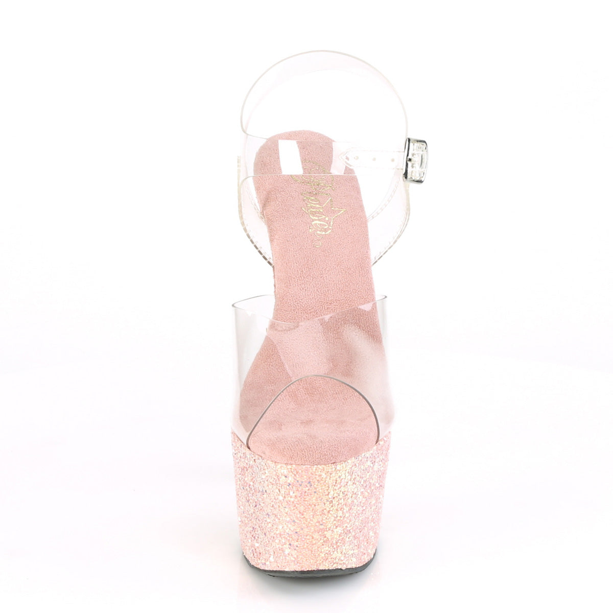 Pleaser Sandales pour femmes ADORE-708LG CLR / Glitter blush poussiéreux