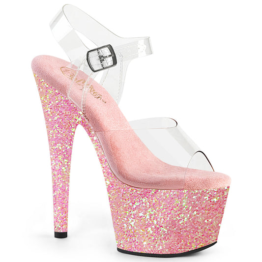 Pleaser Sandales pour femmes ADORE-708LG CLR / B. Paillettes roses