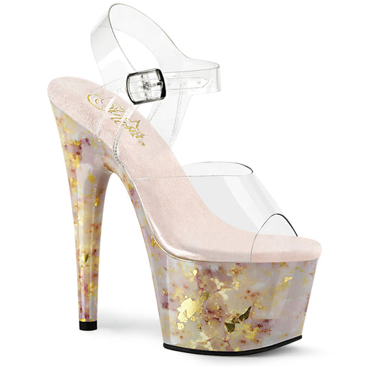 Pleaser  Des sandales ADORE-708MB Marbre CLR / BLUSH-GOLD