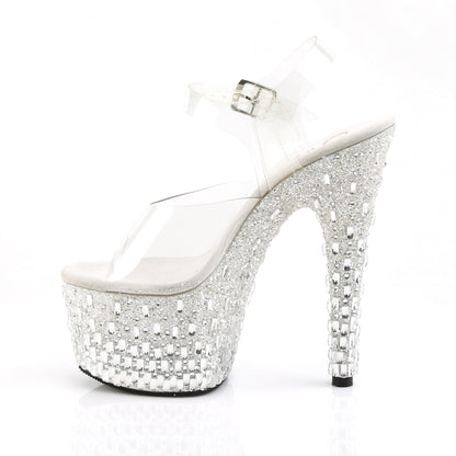 Pleaser Sandales pour femmes ADORE-708MR-5 CLR / WHT-SLV